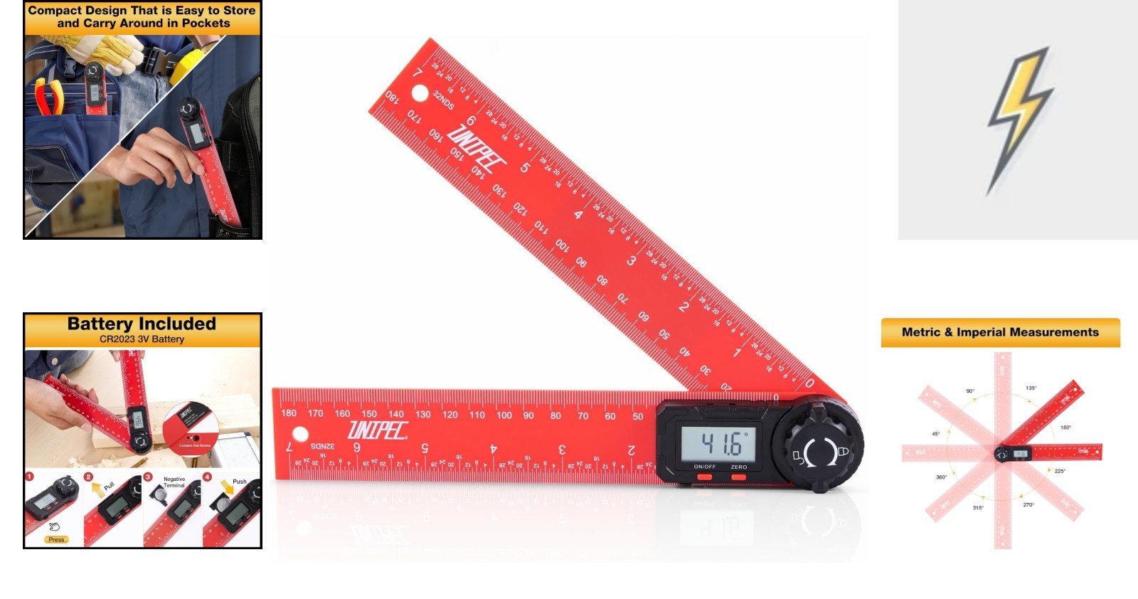 Digital Angle Finder Protractor 7" / 200 mm Angle Measuring Tool w/ LCD Display