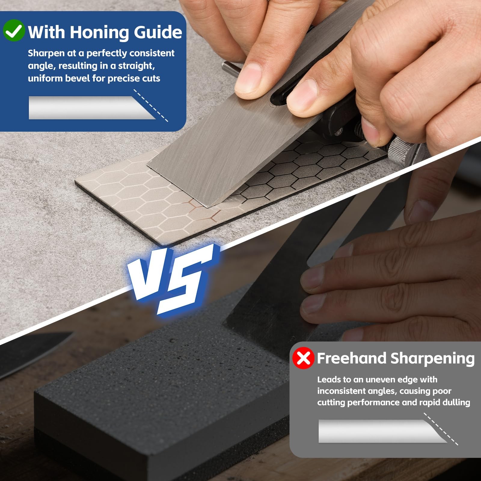 Chisel Sharpening Kit Honing Guide & 5 Diamond Sharpening Stones, Adjustable ...