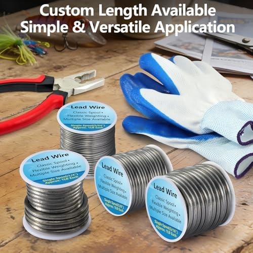 Lead Wire Solid Core Roll 1 Lb Spool — Soft High Density Lead Line for Fishing S