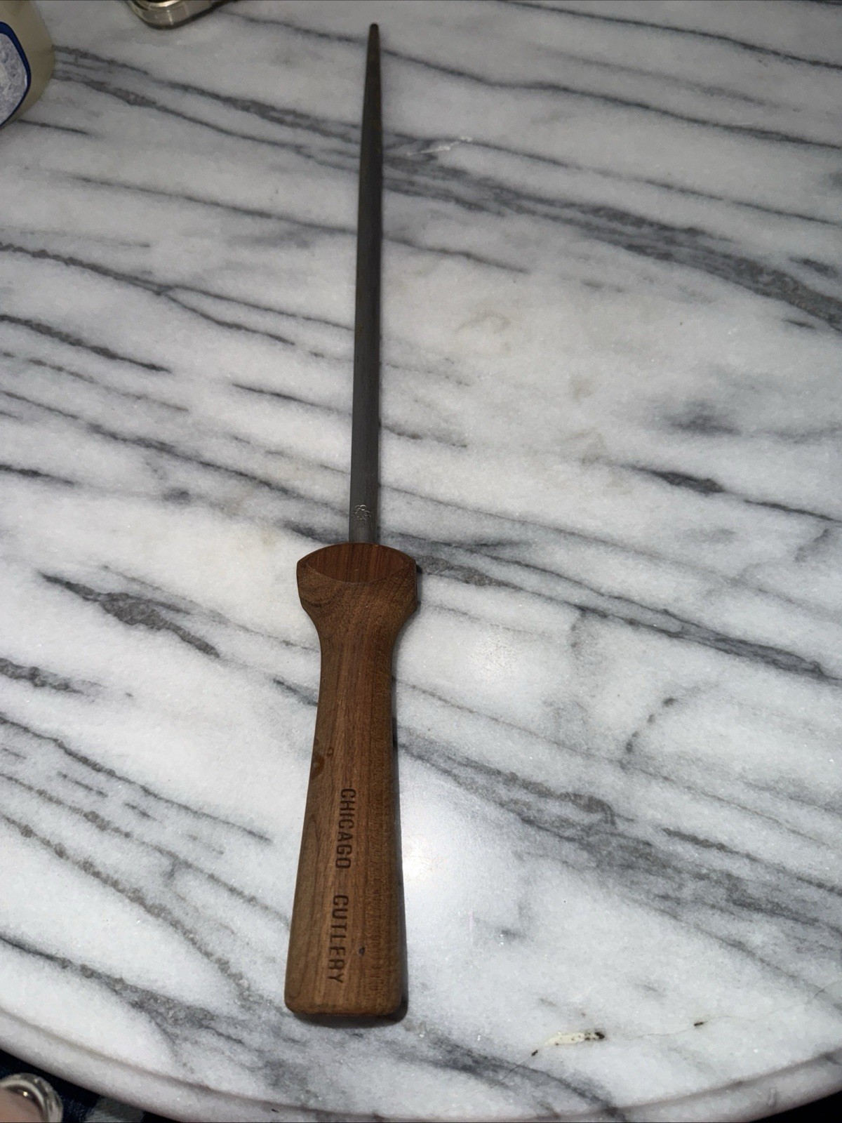 Chicago Cutlery Knife Sharpening Honing Steel Walnut Handle USA 14.5” 10" Steel