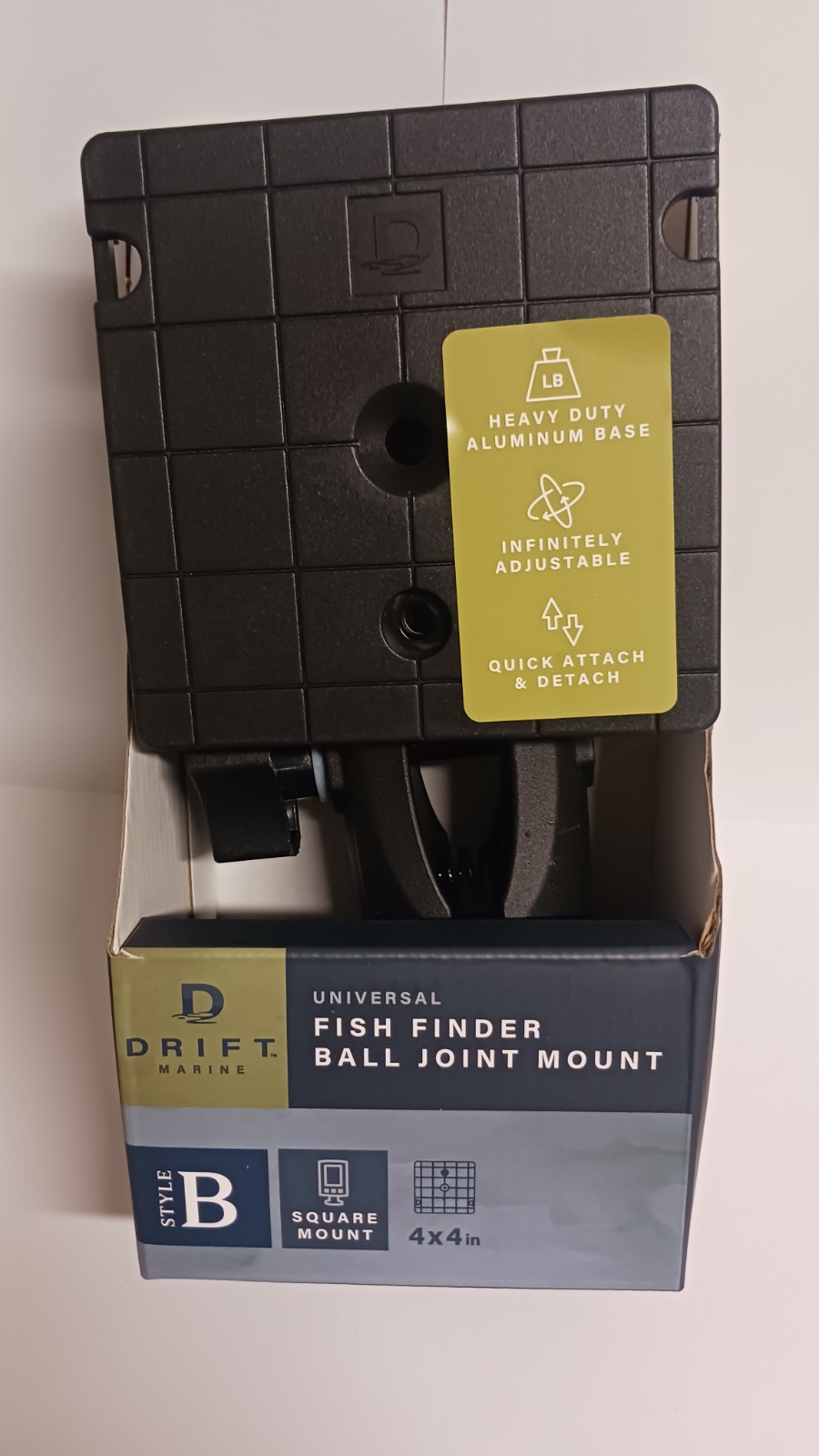 Drift Marine Style B Fish Finder Ball Joint 4x4 Square Mount Sporting Goods
