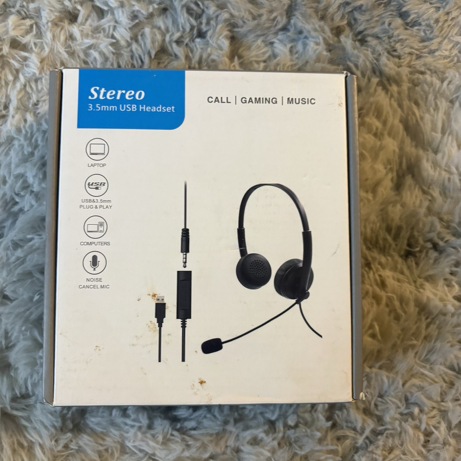 USB Headset Stereo 3.5mm brand new
