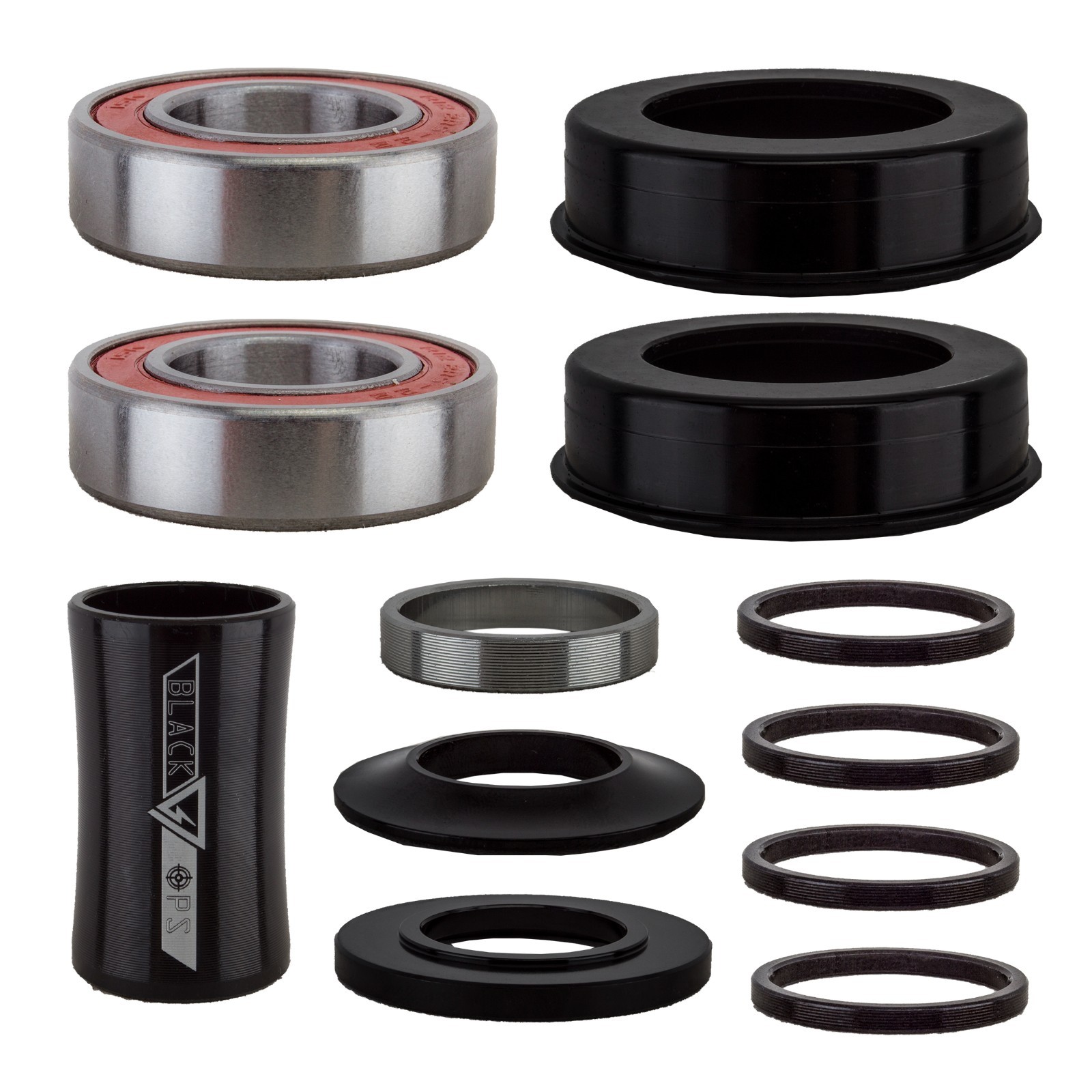 BLACK OPS for 3 piece BMX BIKE BOTTOM BRACKET MID/USA DUALIE 22mm SLD BLACK