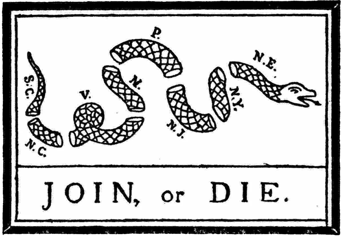 Join or Die Flag Sticker