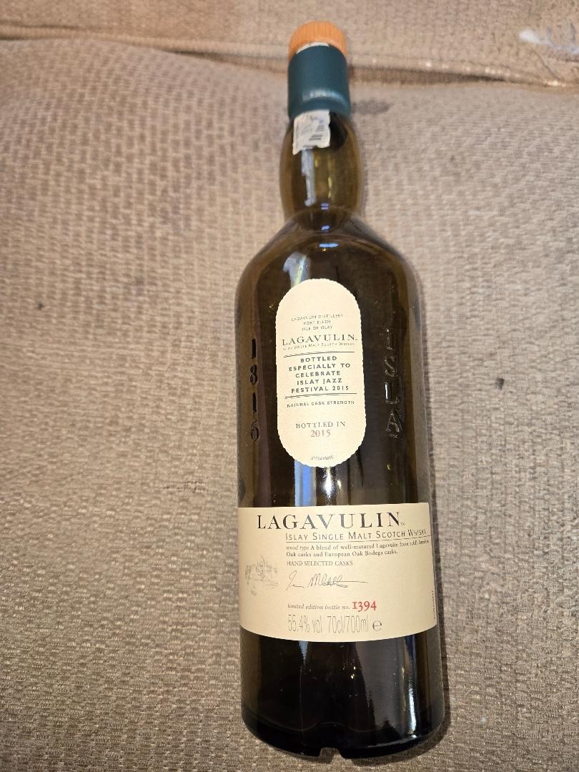 Lagavulin 2015 Islay Single Malt Scotch Whisky EMPTY 700ml bottle from Jazz Fest