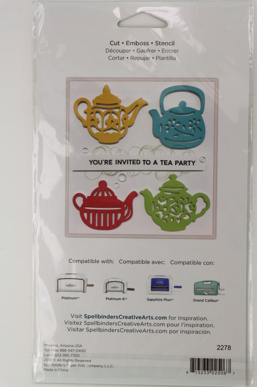 Spellbinders Tea Pots Die Set S4-953 NEW