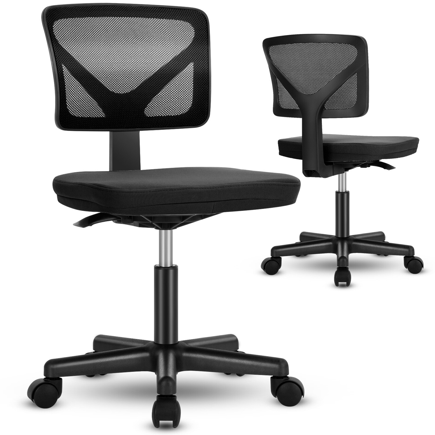 Mesh Office Chair Adjustable Height Padded Seat Desk Chairs Mid-Back Swivel