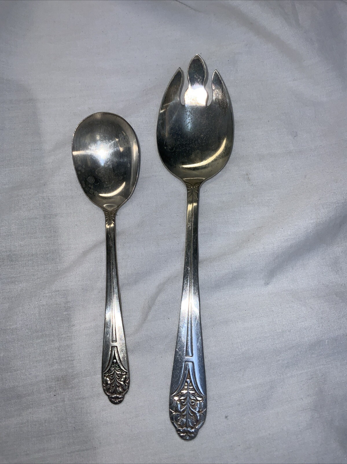 Claudia Silverplate Serving Spoon And Sugar Spoon
