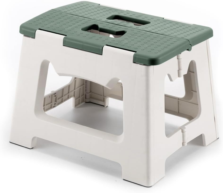 9'' Folding Step Stools for Kids and Adults, Hold up to 300 Lbs, Portable Foldab