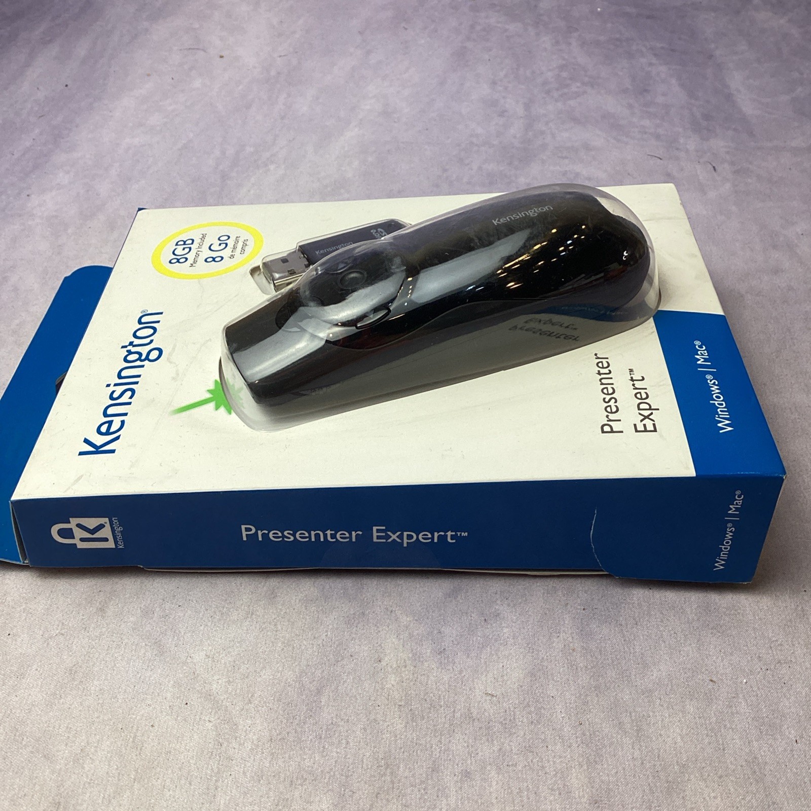 NIB Kensington Expert Wireless Presenter w Green Laser Pointer & Cursor Control