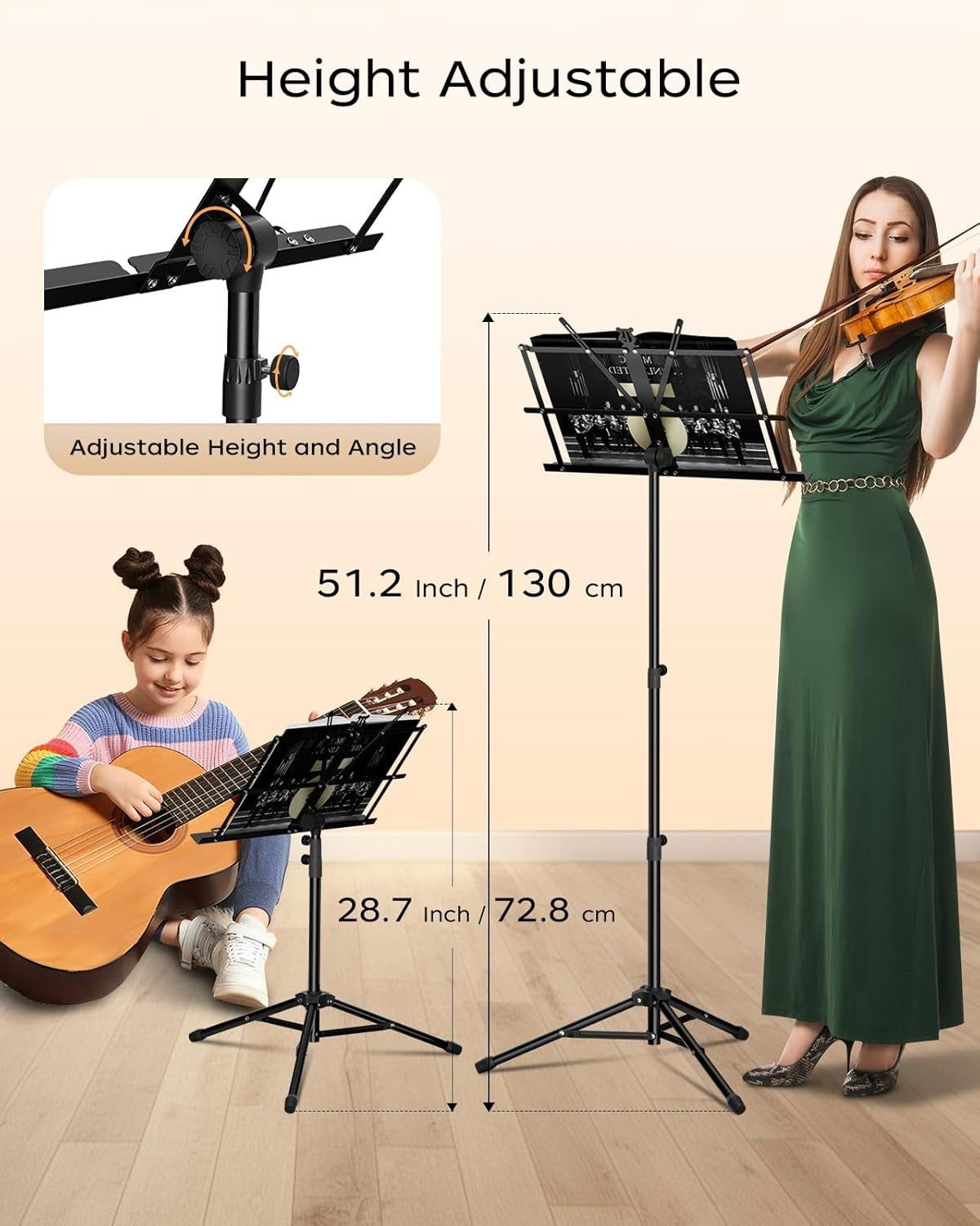 Versatile Music Stand with Collapsible Design & Carry Bag, Perfect for Any Use