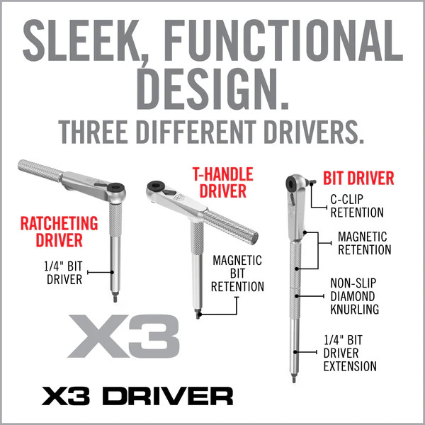 Real Avid X3 Driver 52-Piece Socket & Gunsmithing Bit Set AVX3SGBS52