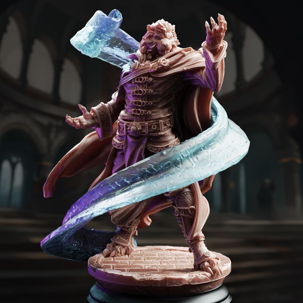 Lionfolk Scroll Sorcerer - Za'kar -Sorcerer - D&D PF2e - Paint Ready Mini