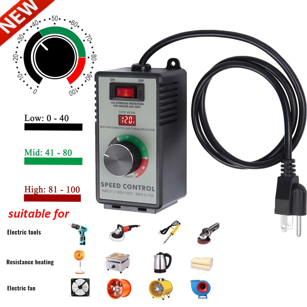 Variable Speed Controller for Router Fan Electric Motor Rheostat 120V Adjuster