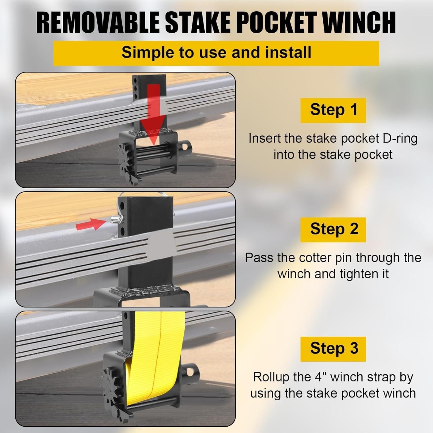 2 Pack Weld On Winch Flatbed Truck Trailer Winch for 2"- 4" Winch Strap