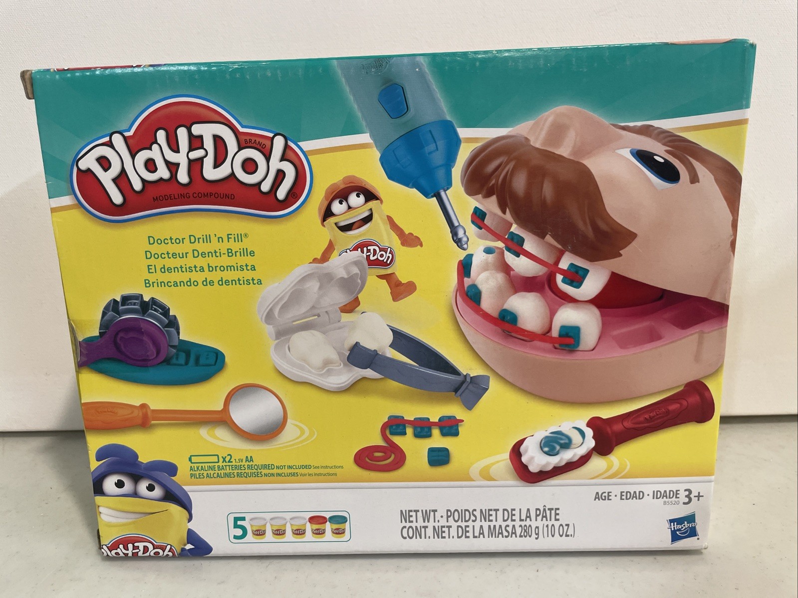 Hasbro 2015 Play-Doh Doctor Drill 'n Fill Dentist Toy Set New