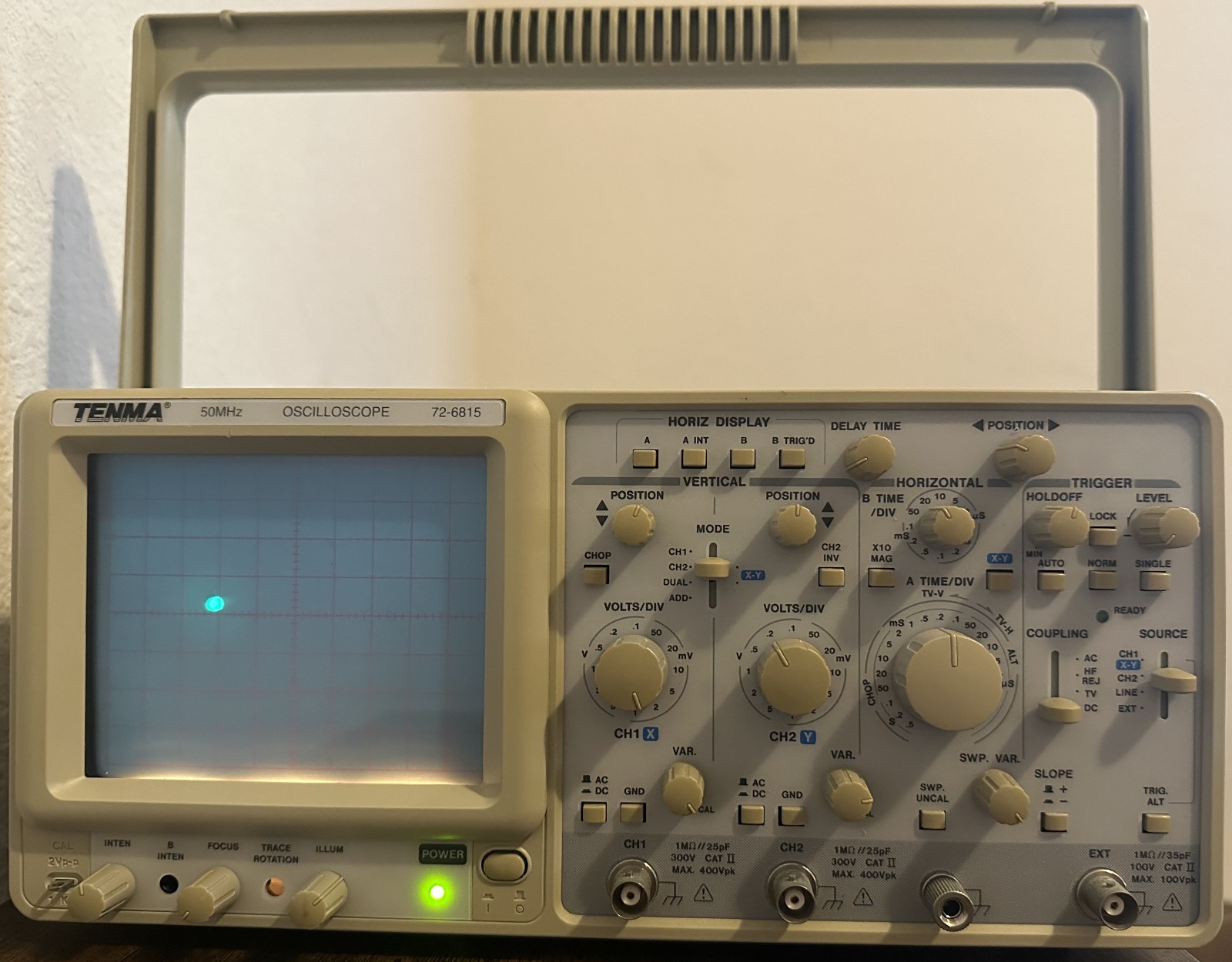 Tenma 72-6815 Oscilloscope 50 MHZ  2 Channel - Powers On - Untested