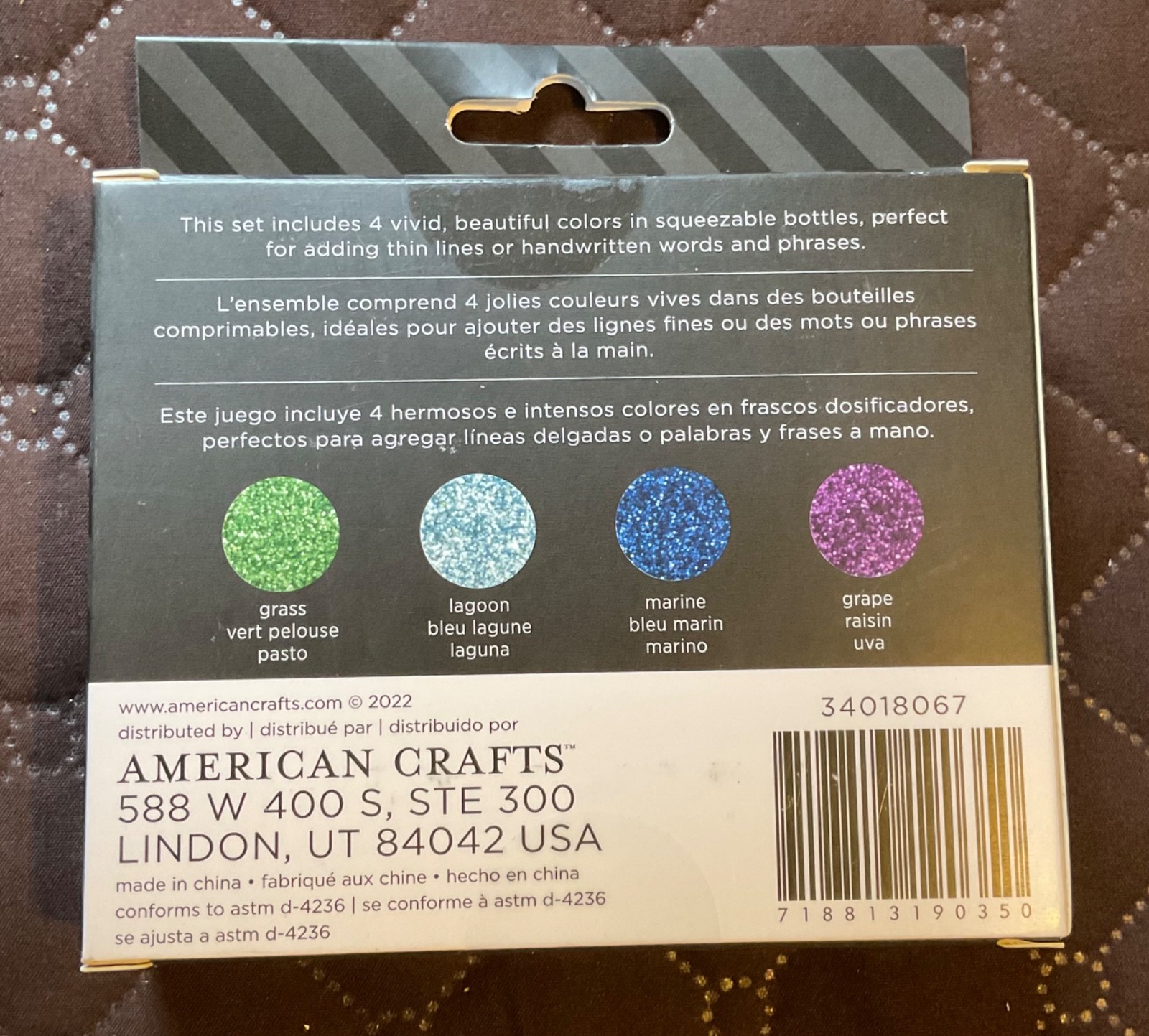 Moxy Glitter Glue America Crafts ~ .74oz Per Tube 4 Tubes/Box NEW