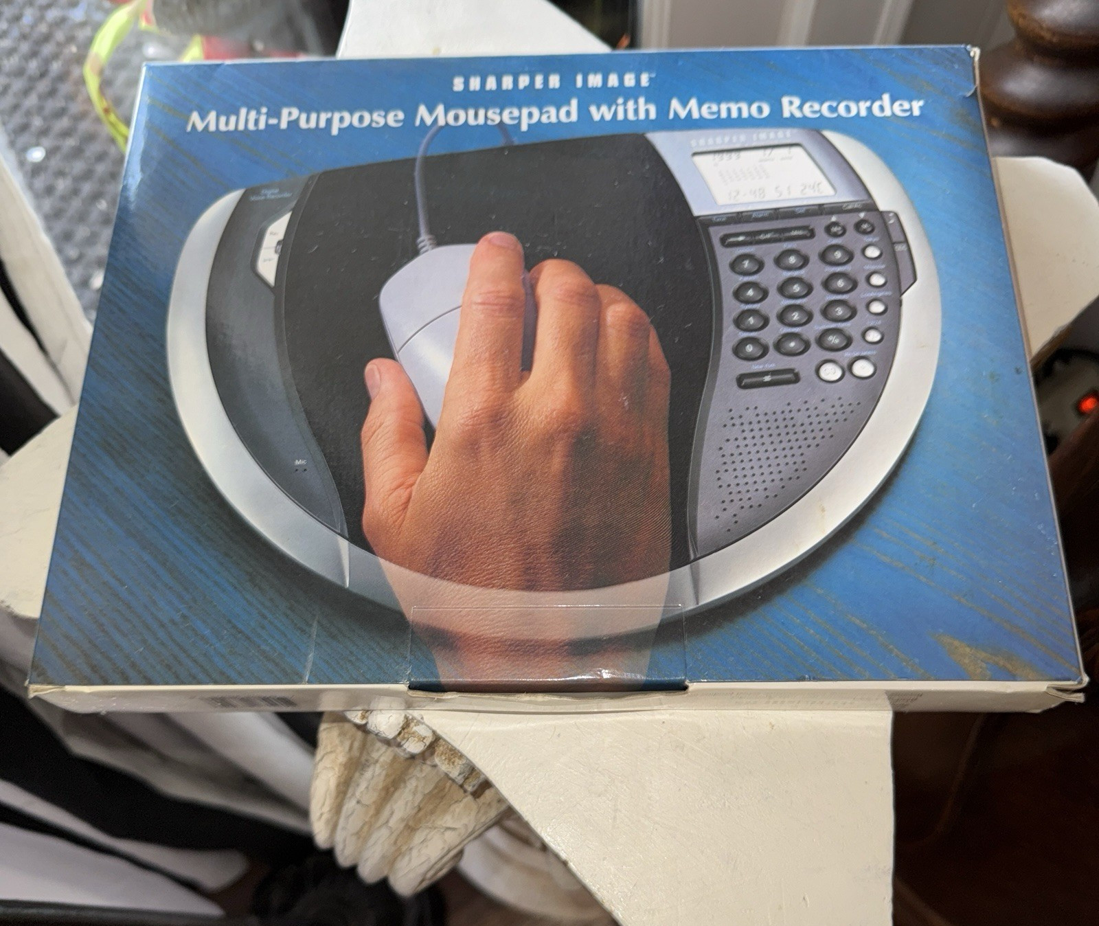NOS-Sharper Image Multi-Purpose MousePad with Memo Recorder Open Box Retro MCM