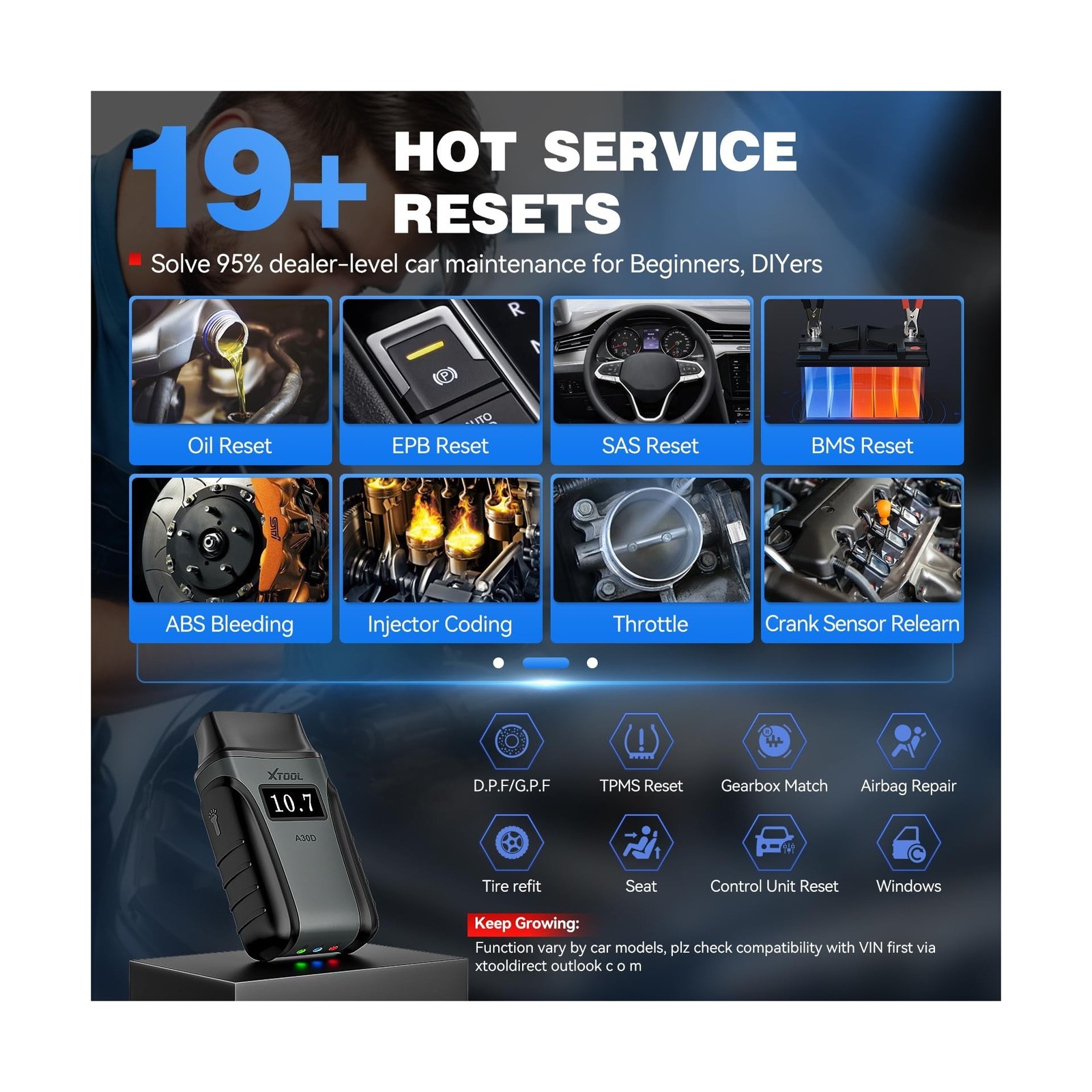 XTOOL Anyscan A30D OBD2 Scanner Diagnostic Tool - Bidirectional Scan Tool Wir...