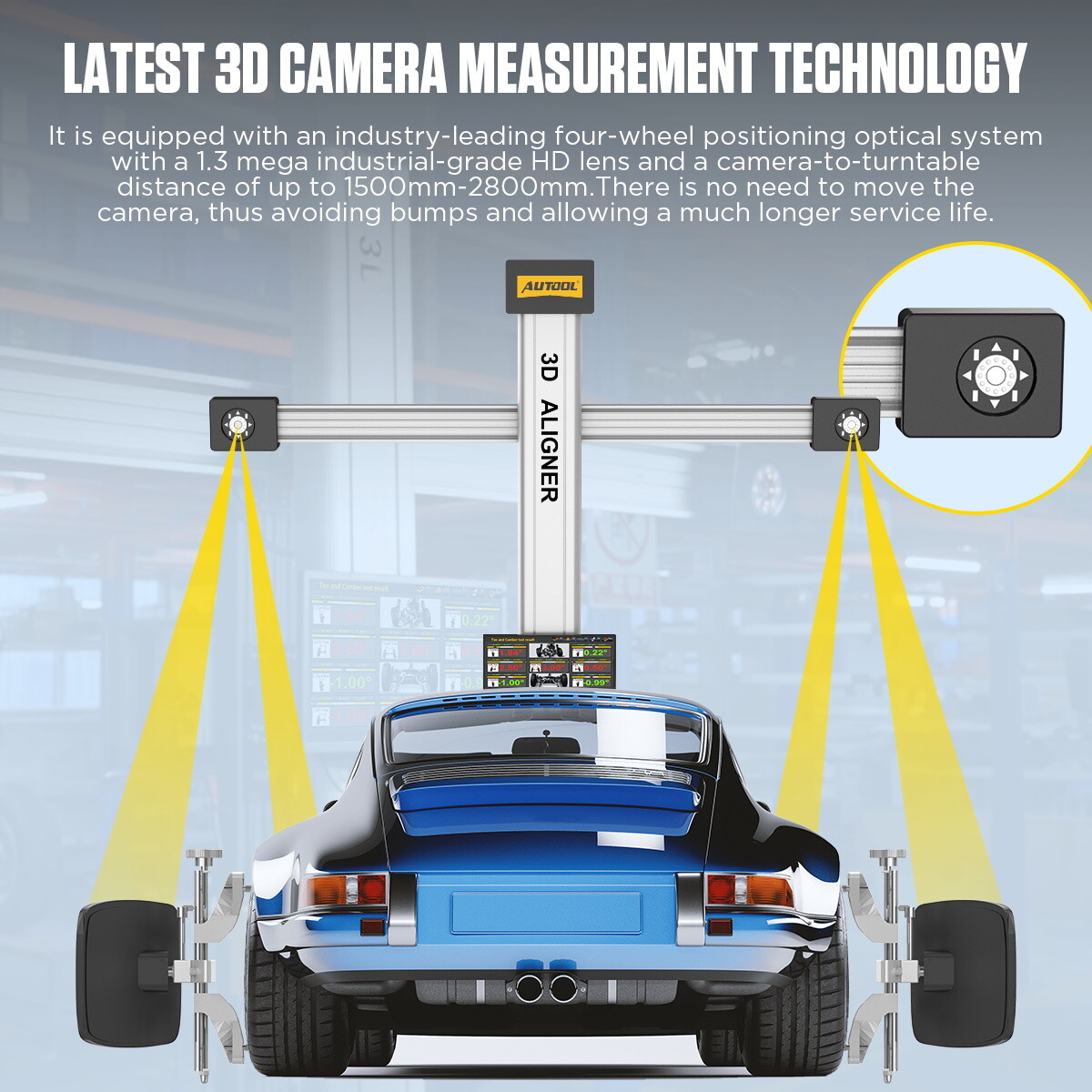 AUTOOL 3D Wheel Alignment Machine Wheel Aligner Aligning System For 4-Post Lifts