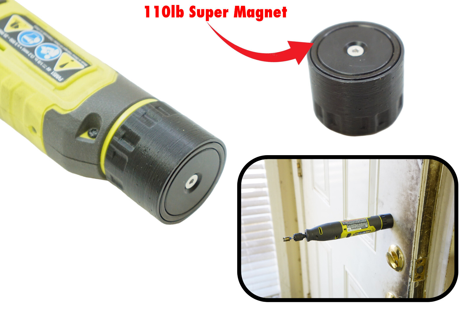 MAGNETIC Battery Cover Cap for Ryobi USB Lithium 4v FVH51, FVM51, FVC51, FVB01