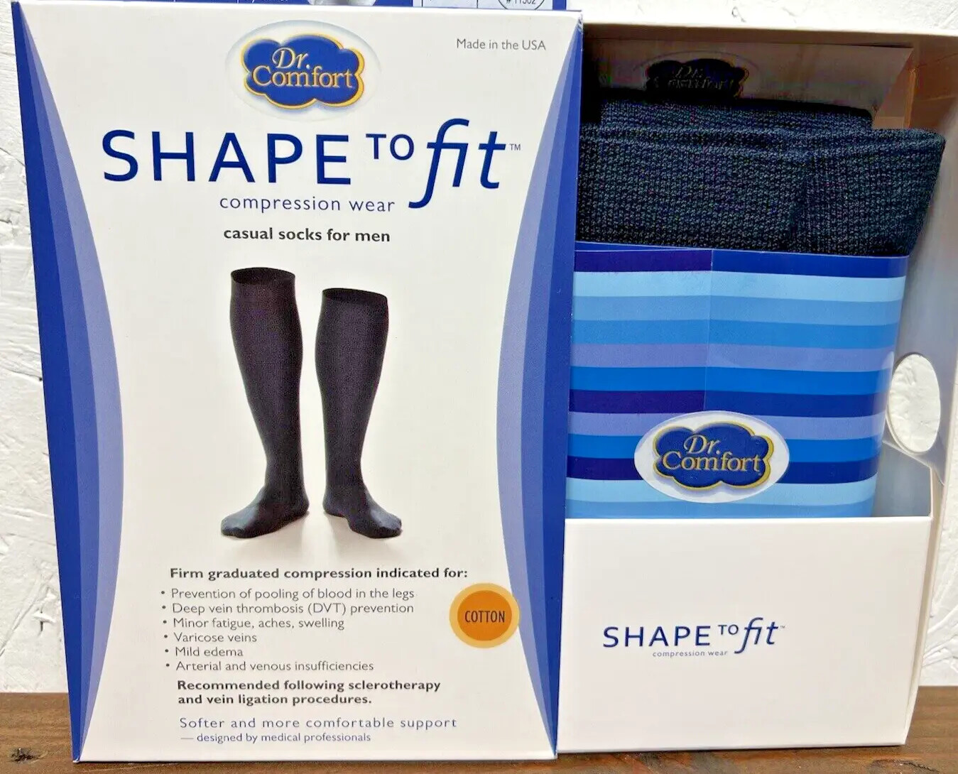 Dr. Comfort Shape To Fit - Casual Cotton Compression Socks For Men 20-30 mmHg