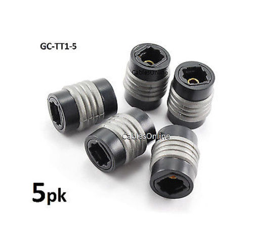5-PACK Toslink Digital Optical Female to Female Coupler, Gender Changer GC-TT1-5