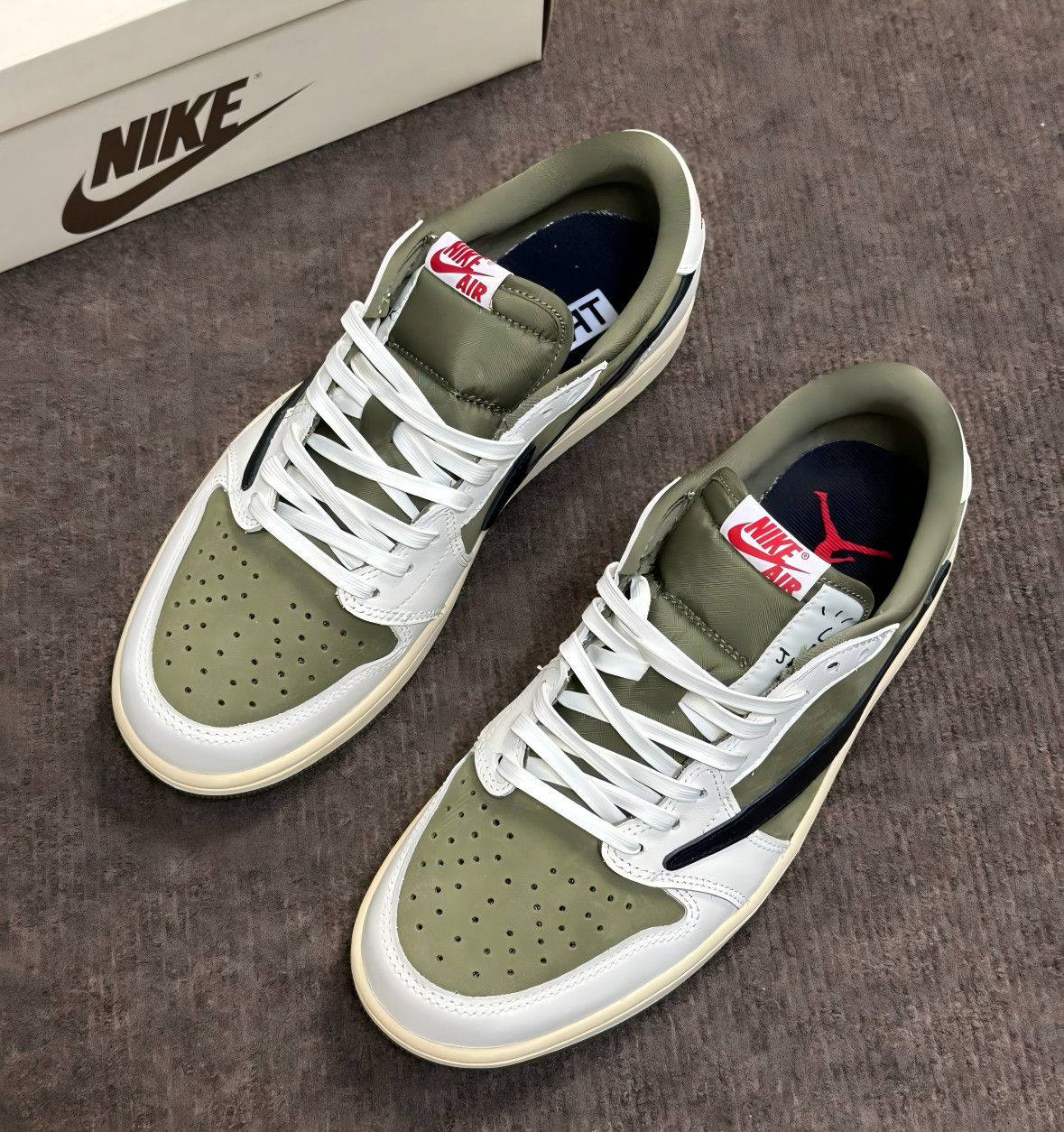 Travis Scott x Air Jordan 1 Low OG "Medium Olive" DM7866-20 Men's Shoes