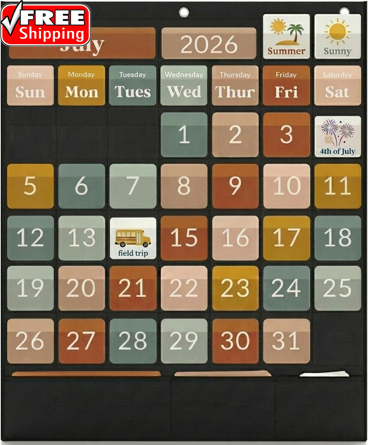 The Ultimate Classroom Calendar Pocket Chart for Kids - Beautiful Calendar with