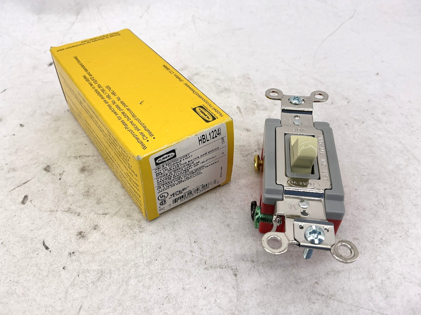 New Hubbell HBL1224I Switch Ivory Nylon Toggle 4-Way 20A 120-277VAC