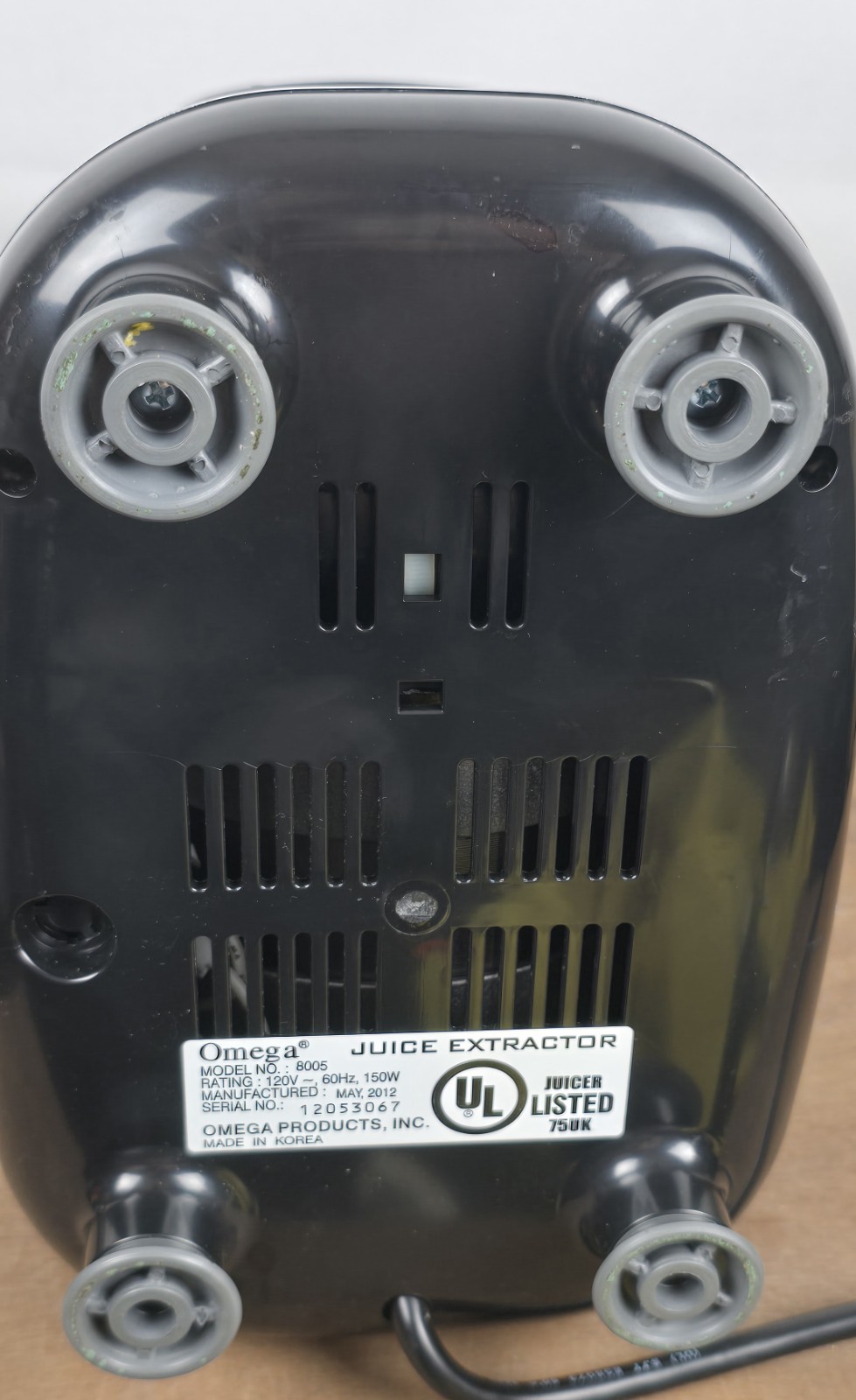 OMEGA 8005 Juice Extractor Motor Base/Housing Tested