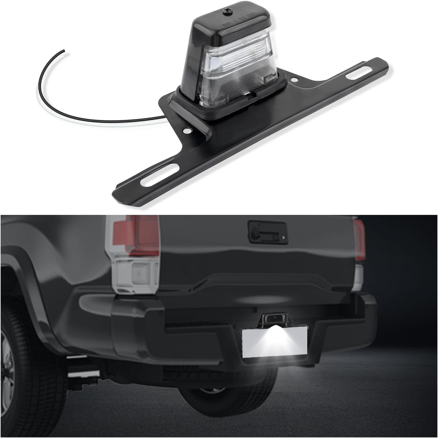 Light Kit with License Plate Holder, Waterproof LED License Plate Light Assem