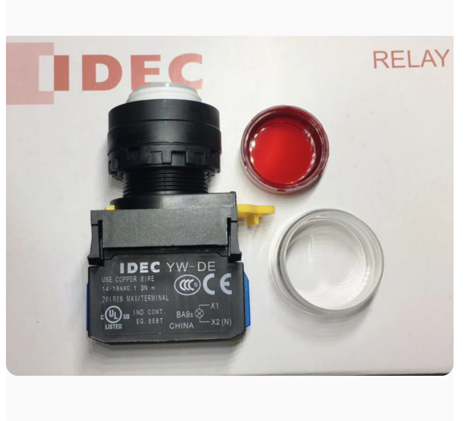 1PC New IDEC Self-locking button switch YW1L-AF2E10Q4R 24V 1NO red #LL