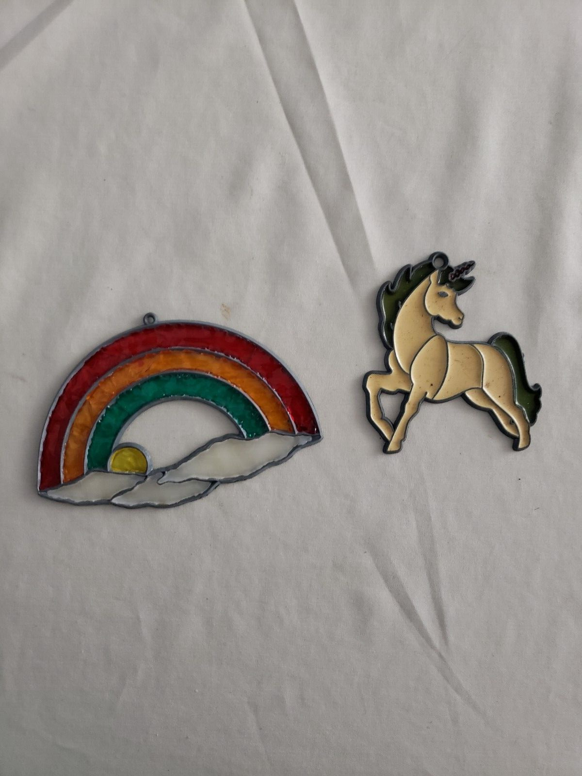 Suncatchers RAINBOW & UNICORN Window Hanger/Ornaments (plastic/metal)