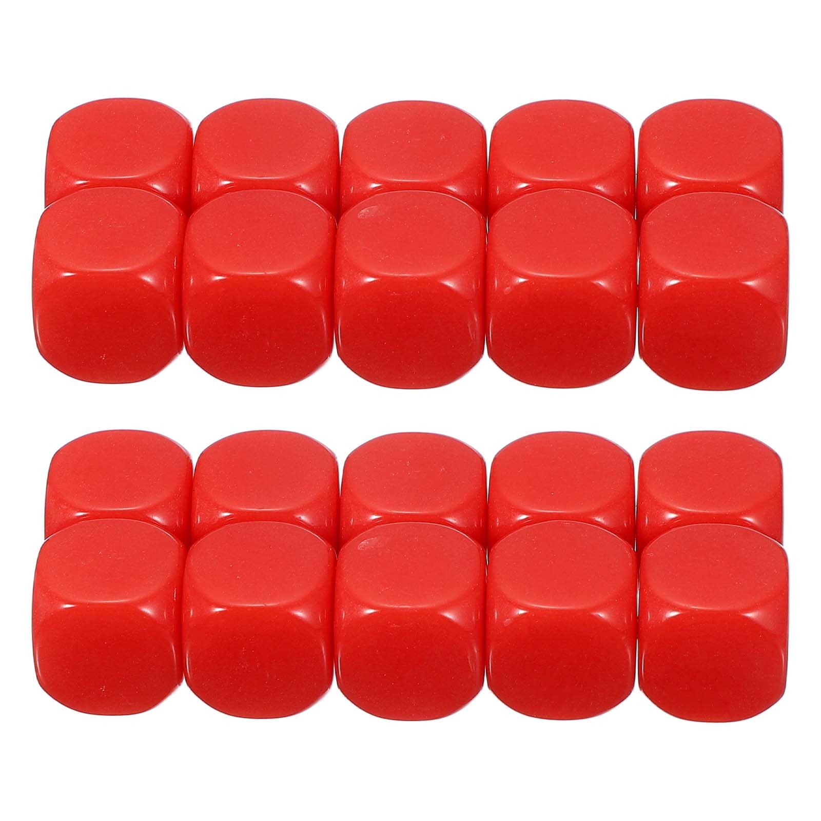 16 mm Dice Blank 100 Pcs Rounded Corner with Smoothed Surface Red