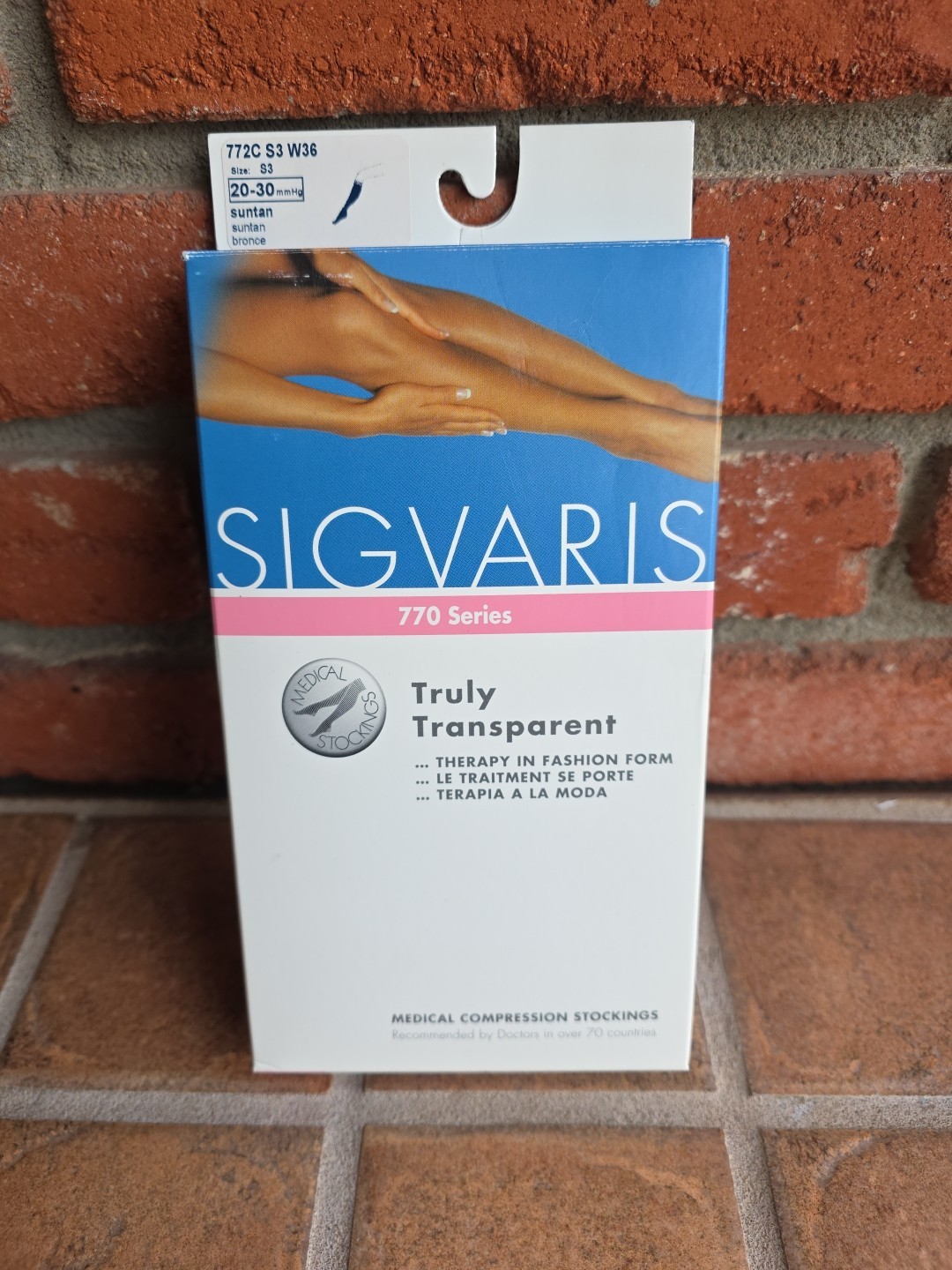 Sigvaris 772c S3 W36  20-30mmHg Suntan Medical Stockings