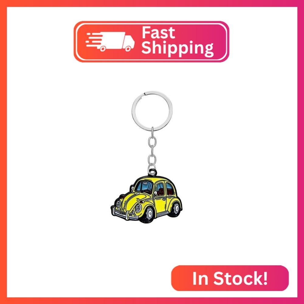 BENDCOKO Car Keychain Compatible with VW Beetle Bug,for Vintage Cartoon VW Beetl