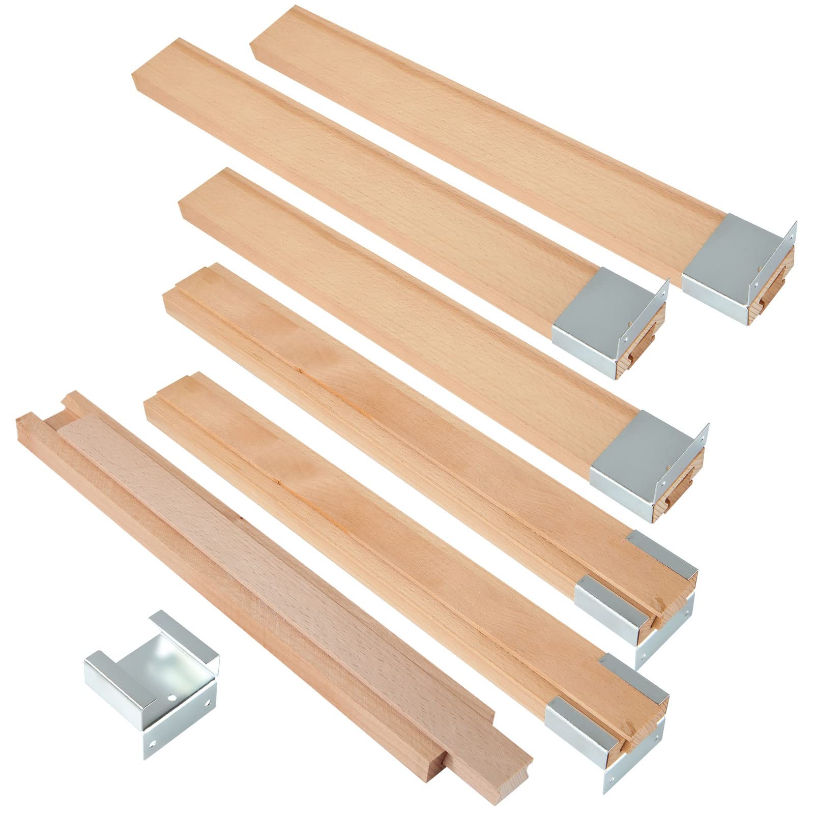 LANIAKEA 6PCS Wood Drawer Slides 16 Inches Wooden Bottom