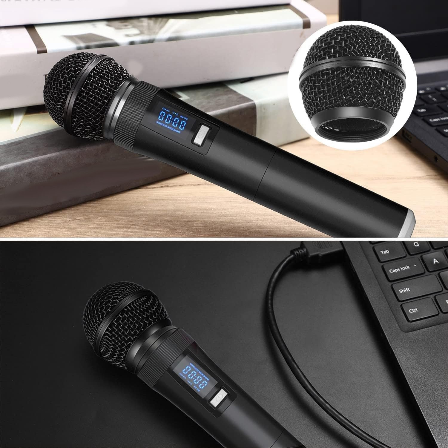 4PCS Mesh Microphone Grill Head for Microphone & Wired Mics Black Z4Z92401