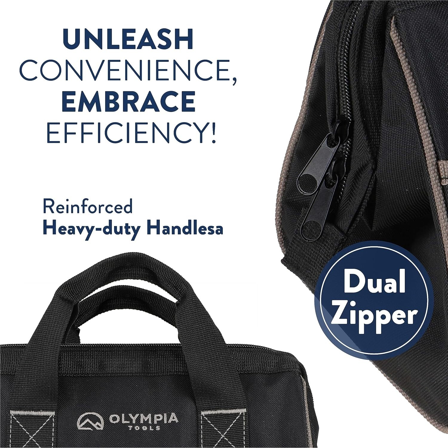 Compact Tool Bag with 3 Pockets and Adjustable Straps - Perfect for Craftsmen