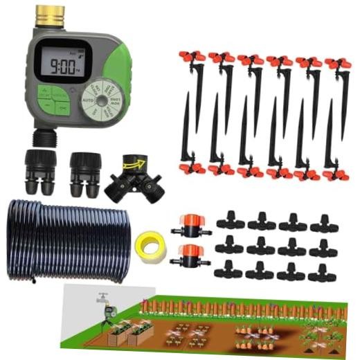 Drip Irrigation Kit Automatic Watering System with Water Timer 64FT 1/4 1t