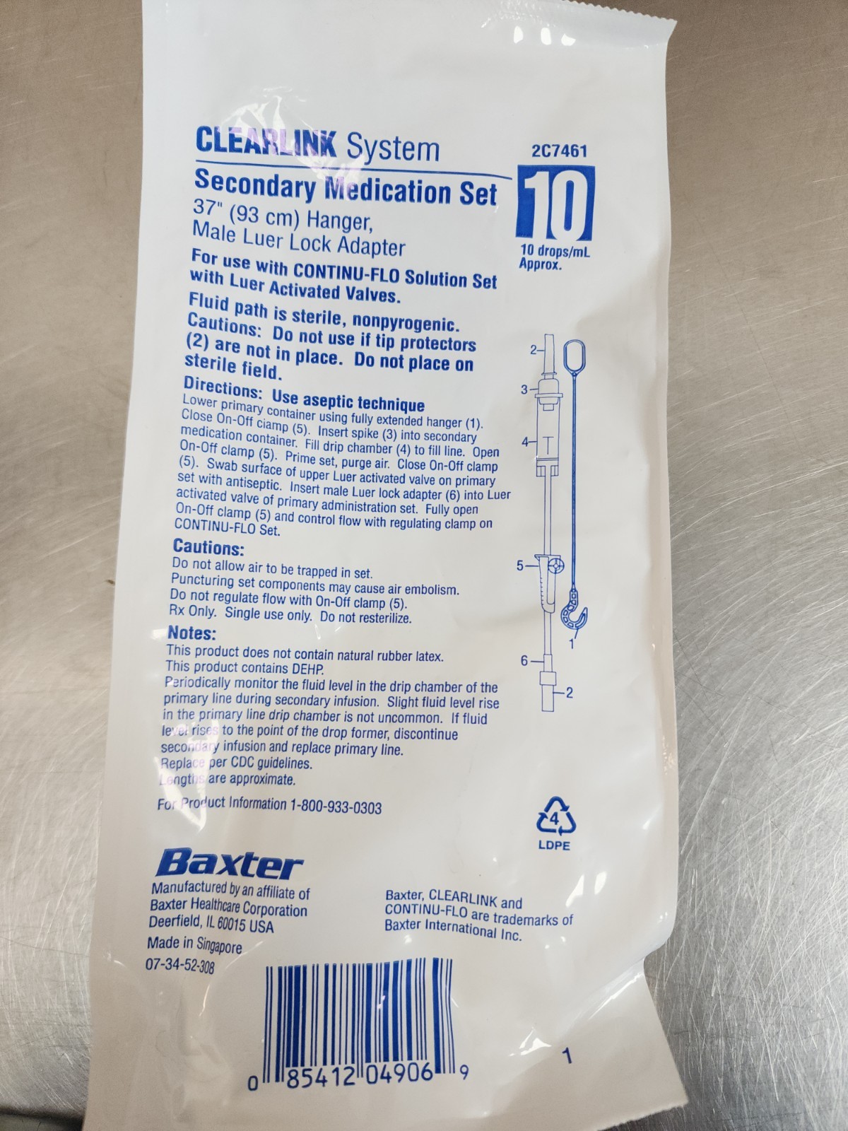 Baxter Clearlink Secondary Medication 35 Sets 37in. #2C7461