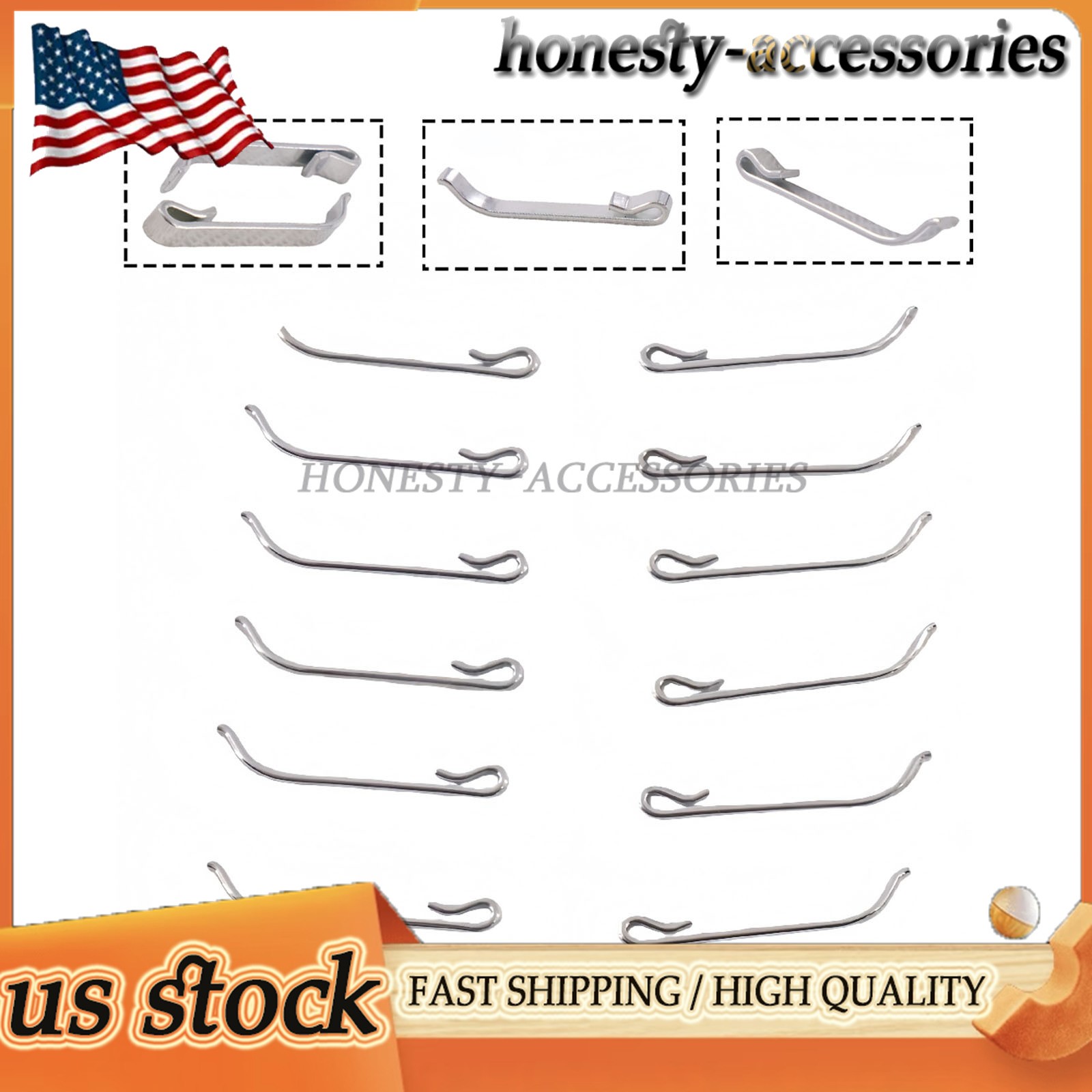 12x 2'' Drawer Slide Retaining Clips For Mac Matco Proto Tool Box Double Loop