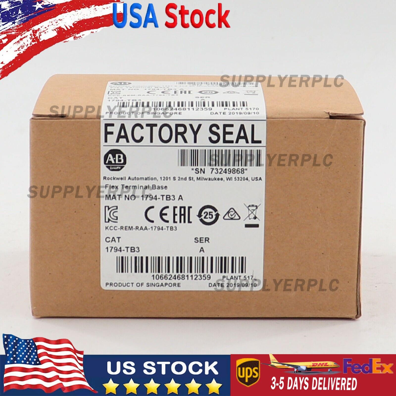 New Factory Sealed 1794-TB3 /A Flex Terminal Base Module 1794TB3 US