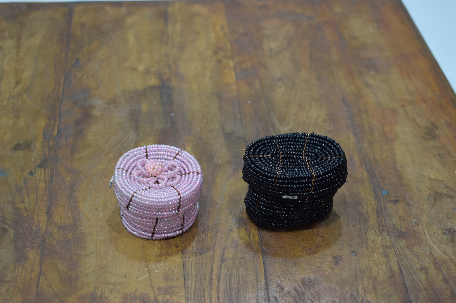Baskets Indonesian Small Assorted Round Wire Beaded Baskets