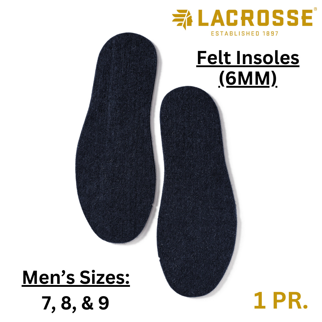 LaCrosse 6MM Felt Insole Boot Liners (support/warmth) - Men's Sizes: 7, 8, & 9