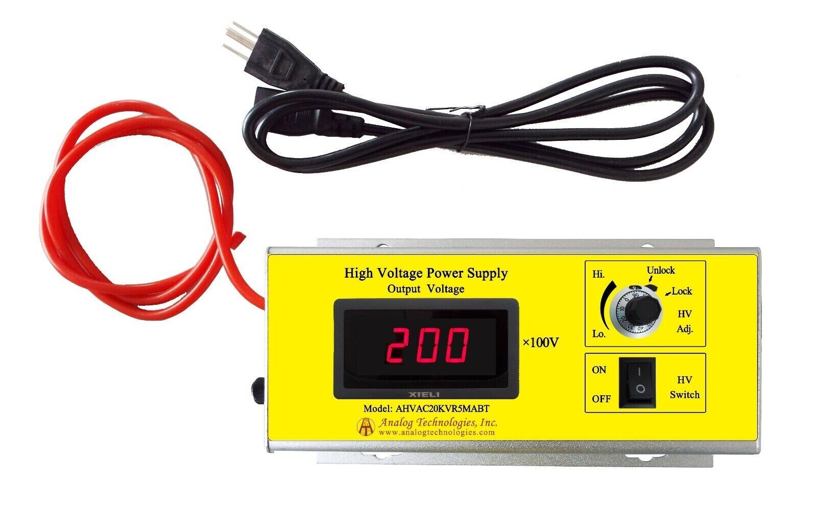 AHVAC20KVR5MABT High Voltage AC-DC Power Supply  90~230V Input 20KV 0.5mA Output