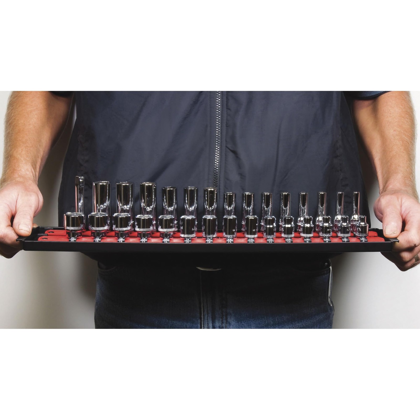 Ernst Manufacturing Socket Boss Organizer, 2 Rails, 1/2in.-Drive, Model# 8454