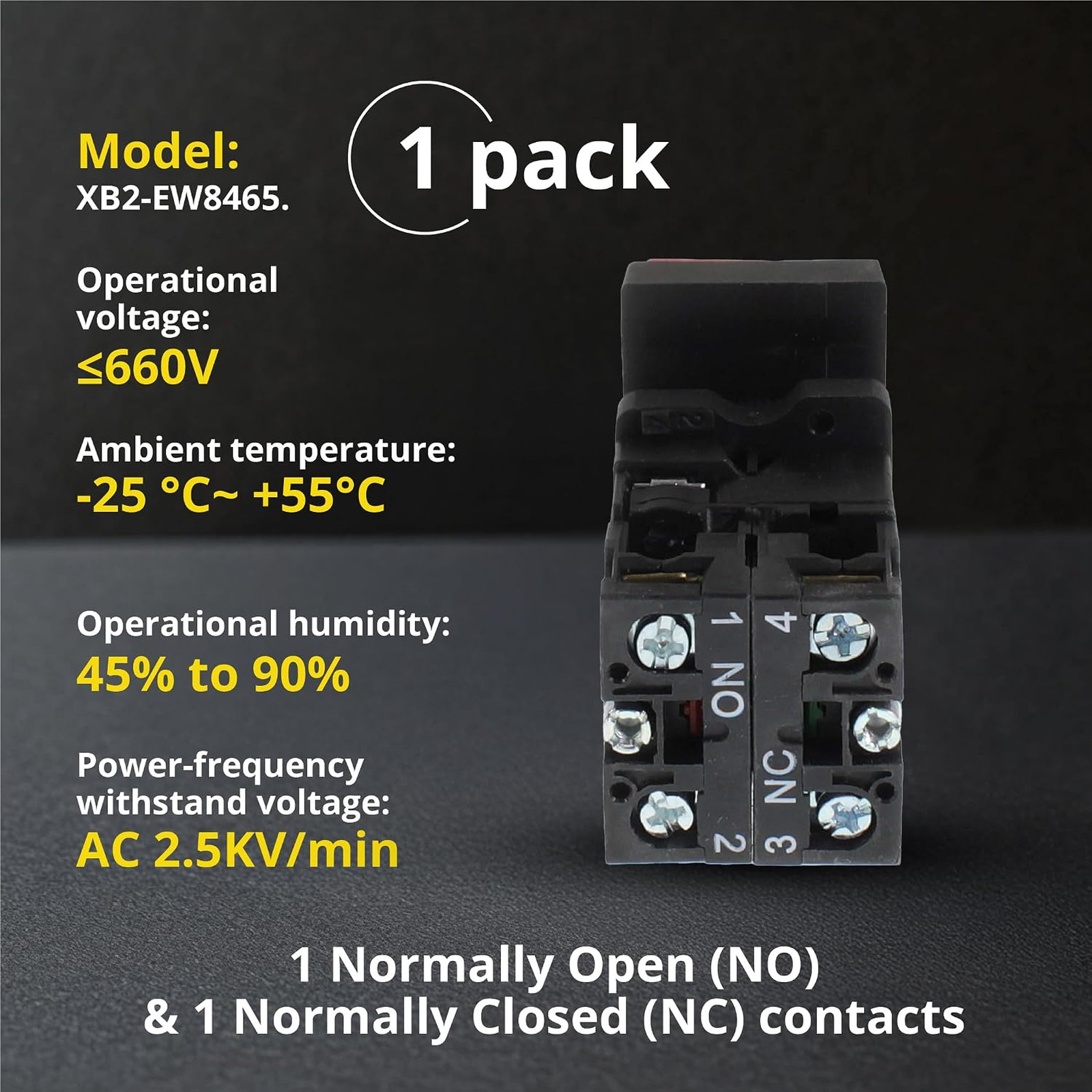 Double Head Push Button with Signal Lamp AC/DC Control Switch for Industrial